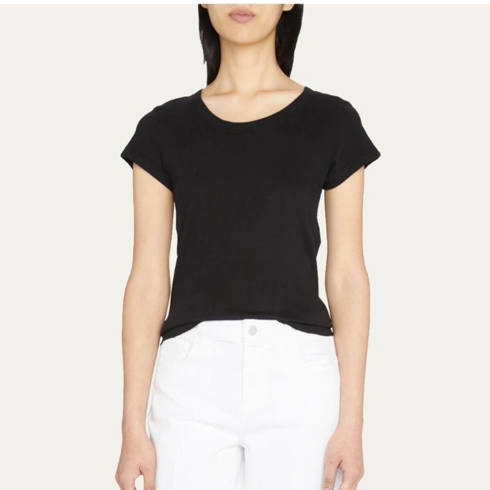 L'AGENCE Cory Black Short Sleeve Tee Size Small